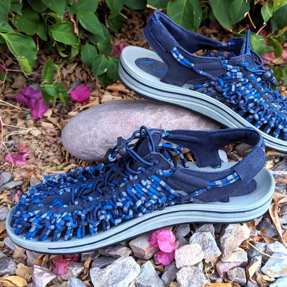 Keen Uneek Sport Sandals Hiking Camping Traction Bungee Blue Gray Mens Size 13 KEEN Uneek Nxis Sandal - Men main image 4